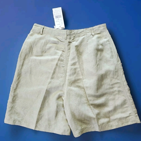 NWT VTG Sigrid Olsen Linen Blend Shorts Size 10 Color Key Lime - Picture 13 of 13